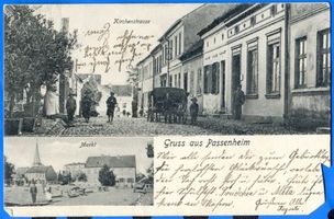 Passenheim, Stadt, Kreis Ortelsburg Passenheim, Kirchenstraße und Markt 