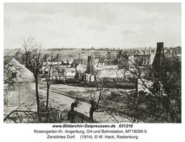 Rosengarten Kr. Angerburg, Ort und Bahnstation, Kreis Angerburg  
