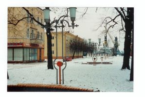 Tilsit, Stadt, Stadtkreis Tilsit Schenkendorfplatz Tilsit, Schenkendorfplatz mit dem Café  Druschba  Tilsit, Schenkendorfplatz