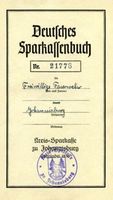 Johannisburg, Kreis Johannisburg Markt 17 Johannisburg, Markt, KSK, Sparbuch FFW, Innenseite, II Johannisburg (Kreis), nicht verortete Bildmotive