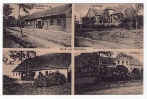 Ballethen, Kreis Angerapp Ballethen, Geschäftshaus Otto Harreuter, Villa Nickel, Pfarrhaus, Gutshaus Балльтен, торговый дом Отто Харройтера, вилла «Никель», пасторский дом, усадебный дом