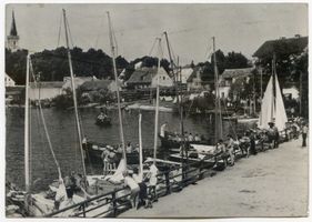 Nikolaiken Kr. Sensburg, Kreis Sensburg Nikolaiken Kr. Sensburg, Teilansicht mit Hafen Masurische Seen