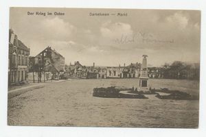Angerapp, Stadt, Kreis Angerapp Darkehmen, Der Krieg im Osten, zerstörter Markt Erster Weltkrieg