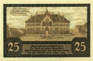 Johannisburg, Kreis Johannisburg Johannisburg, Stadtgeld, 25, Rückseite Йоханнисбург, городские деньги, 25, обратная сторона