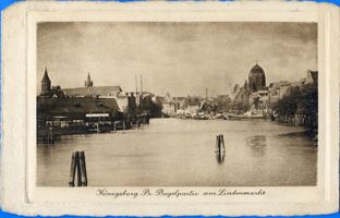 Königsberg (Pr.), Stadtkreis Königsberg Königsberg (Pr.), Pregelpartie am Lindenmarkt, Original-Gravüre Königsberg, Pregel