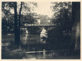 Gumbinnen, Stadt, Kreis Gumbinnen Gumbinnen, Flußpartie mit Blauer Brücke II 