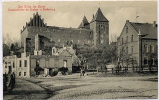 Neidenburg, Stadt, Kreis Neidenburg Neidenburg, Geschosstreffer am Schloss 