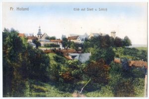 Preußisch Holland, Stadt, Kreis Preußisch Holland Preußisch Holland, Blick auf die Stadt und Schloß 