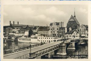 Elbing, Stadt, Stadtkreis Elbing Elbing, Dampferanlegestelle u. Marienkirche 
