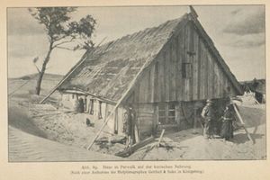 Perwelk, Kreis Memel Perwelk, Im Versanden begriffene Fischerhütte II Первелк, рыбацкая хижина, заносимая песком, II