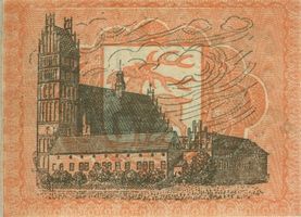 Guttstadt, Kreis Heilsberg Guttstadt, Kriegsnotgeld, 10 Pfennig, Rückseite Гуттштадт, чрезвычайные военные деньги, 10 пфеннигов, оборотная сторона