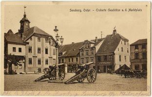 Sensburg, Stadt, Kreis Sensburg Sensburg, Marktplatz, Eroberte Geschütze 