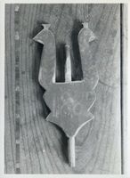 Mühlhausen Kr. Preußisch Holland, Kreis Preußisch Holland Mühlhausen i. Ostpr., Museum, Kratzenstock, bemalt Alltagskunst und Gebrauchsgegenstände in Ostpreußen