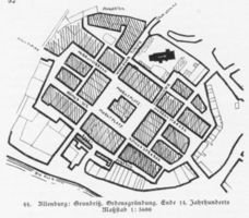 Allenburg, Stadt, Kreis Wehlau Allenburg, Grundriss, Ordensgruendung Ende 14. Jahrhundert 