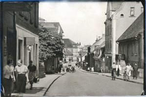 Sensburg, Stadt, Kreis Sensburg Sensburg, Warschauer Straße mit Hotel Masovia 