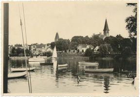 Osterode (Ostpr.), Kreis Osterode Osterode (Ostpr.), Blick auf die Stadt über den Drewenzsee XXI Osterode, Stadtmotive