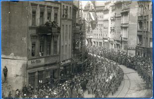Königsberg (Pr.), Stadtkreis Königsberg Steindamm Königsberg (Pr.), Steindamm, Marsch Fahnenüberführung Königsberg, Steindamm