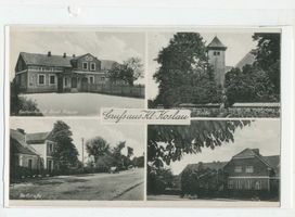 Kleinkosel (Ostpr.), Kreis Neidenburg Klein Koslau, Gastwirtschaft Ernst Krause, Kirche, Dorfstraße, Schule 