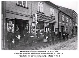 Gerdauen, Stadt und Bahnstation, Kreis Gerdauen Poststraße  