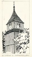 Scharfenrade, Kreis Lyck Scharfenrade, Ev. Kirche, Zeichnung 