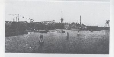 Königsberg (Pr.), Stadtkreis Königsberg Königsberg, Werft, Ansicht der Fabrikanlage vom Pregel Кёнигсберг, верфь, вид заводского комплекса от Прегеля