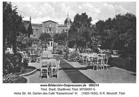 Tilsit, Stadt, Stadtkreis Tilsit Hohe Straße 40  Tilsit, Café  Kaiserkrone  (Hohe Str. 40)