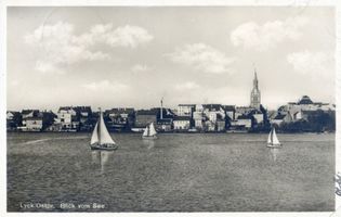 Lyck, Stadt, Kreis Lyck Lyck, Blick vom Lyck-See auf die Stadt VII Лык, вид с Лыкского озера на город, VII