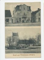 Widminnen, Kreis Lötzen Widminnen, Geschäftsetablissement, Kirche 