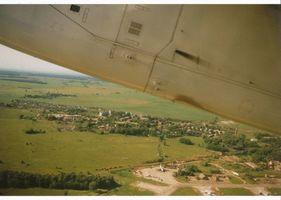 Powunden Kr. Samland, Kreis Samland Powunden Kr. Samland, Ortsansicht mit Flugplatz, Luftbild Samland, Orte im Kreis