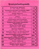  Ganz Ostpreußen, Wahlzettel zur Provinziallandtagswahl am 17.11.1929 