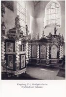 Königsberg (Pr.), Stadtkreis Königsberg Königsberg (Pr.), Altroßgärter Kirche, Beichtstuhl und Taufkammer Königsberg, Altstadtkirche