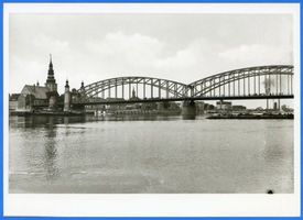 Tilsit, Stadt, Stadtkreis Tilsit Tilsit, Blick auf die Stadt und die Luisen-Brücke vom nördlichen Memelufer VII Tilsit, Luisen-Brücke