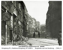 Königsberg (Pr.), Stadtkreis Königsberg Burgstraße  Königsberg, Zweiter Weltkrieg und das Ende