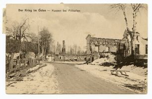 Kussen, Kreis Schloßberg Kussen, Bei Pillkallen, Zerstörungen Куссен, под Пиллькалленом, разрушения