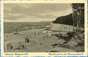 Georgenswalde, Kreis Samland Georgenswalde, Badestrand an der Gausupschlucht Георгенсвальде, пляж у ущелья Гаузуп