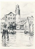 Pillau, Seestadt, Kreis Samland Pillau, Seestadt, Leuchtturm, Zeichnung Pillau, Leuchtturm
