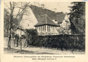 Königsberg (Pr.), Stadtkreis Königsberg Berlin, Königsberger Diakonissen-Mutterhaus in Berlin-Nikolassee, Schwestern-Genesungsheim I Königsberg, Krankenhäuser und Kliniken