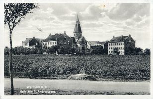 Wormditt, Kreis Braunsberg Wormditt, Heilstätte St. Andreasberg mit Kirche II Вормдитт, санаторий Святого Андреасберга с церковью, II