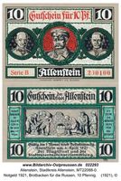 Allenstein, Stadtkreis Allenstein  Allenstein, Banken und Sparkassen, Notgeld