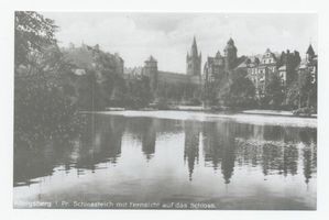 Königsberg (Pr.), Stadtkreis Königsberg Königsberg (Pr.), Schloßteich mit Fernsicht auf das Schloß Königsberg, Schloßteich