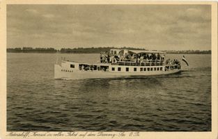 Osterode (Ostpr.), Kreis Osterode Osterode (Ostpr.), Motorschiff  Konrad  auf dem Drewenzsee 
