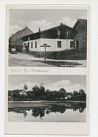 Groß Schöndamerau, Kreis Ortelsburg Groß Schöndamerau, Gasthaus Pidehn, Ortsansicht 