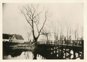 Scharfenrade, Kreis Lyck Scharfenrade,  Holzbrücke über den Lyckfluss Шарфенраде, деревянный мост через реку Лык