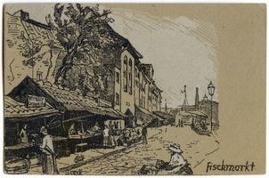 Königsberg (Pr.), Stadtkreis Königsberg Königsberg, Fischmarkt, Künstlerkarte Königsberg, Fischmarkt