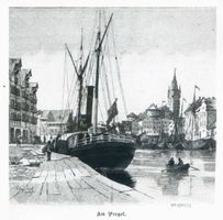 Königsberg (Pr.), Stadtkreis Königsberg Königsberg (Pr.), Am Pregel, Zeichnung Königsberg, Pregel