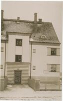 Metgethen, Ort und Bahnstation, Stadtkreis Königsberg Postweg 1 Metgethen, Ortsteil Nähe Bahnhof, Postweg 1, Gartenstadtseite Metgethen, Häuser früher und heute