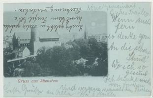 Allenstein, Stadtkreis Allenstein Allenstein, Ortsansicht, Schloss, Evangelische Kirche Allenstein, Schloß