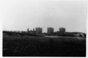 Tilsit, Stadt, Stadtkreis Tilsit  Tilsit, Blick von Übermemel zur Königin-Luise-Brücke und dahinter liegenden Hochhäusern 