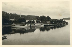 Nikolaiken Kr. Sensburg, Kreis Sensburg Nikolaiken Kr. Sensburg, Dampferanlegestelle und Gasthaus Masurische Seen