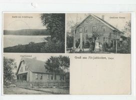 Altfinken, Ort, Kreis Osterode Alt Jablonken, Gasthaus W. Rienas, Partie am Schillingsee, Oberförsterei 